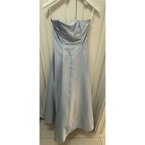 Scott McClintock Vintage Y2K Strapless Light Blue Prom Evening Dress Sz 4 Petite